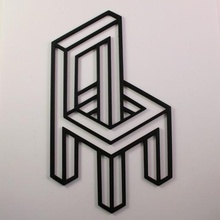 chair optical illusion - 2d wall art sculpture mindfuck decoration geometric geometry shape math home decor gift 3d print model - Mito3D
