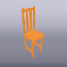 silla escala 1 20 comedor habitación casa madera mesa 3d print model - Mito3D