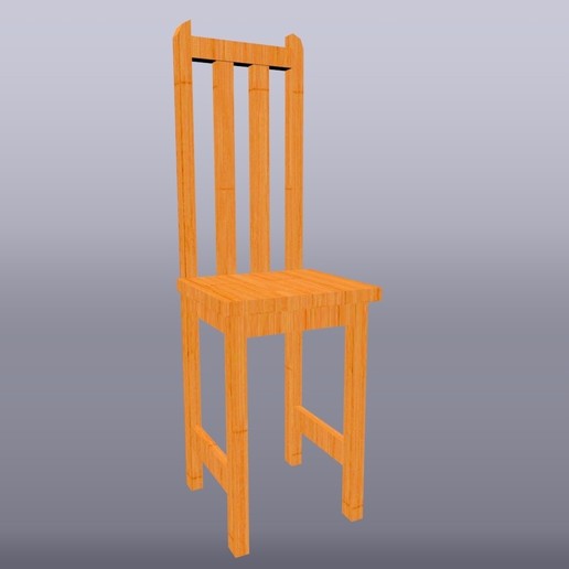 chair scale 1 25 dinning room house wooden table 3D print model - Mito3D