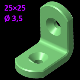 chair square 25 16 screw 3 5 mm bracket reinforcement reinforcements angle angles 3d print model - Mito3D