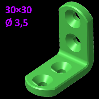chair square 30 16 screw 3 5 mm bracket reinforcement reinforcements angle angles 3d print model - Mito3D