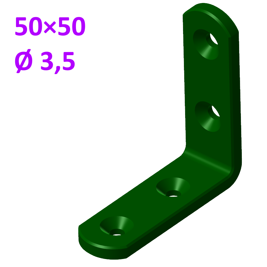 chaise carré 50 16 vis 3 5 mm support renforcement renforts angle angles 3D print model - Mito3D