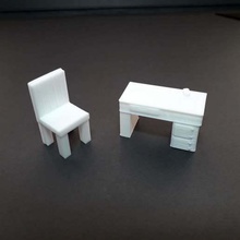 chair table art furnishings carpentry wood 3d print model - Mito3D