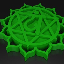 chakra 4 anhata coração hindu o hinduísmo espirituais yoga zen sinais de logotipos 3d print model - Mito3D