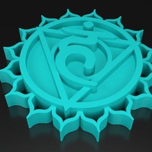 chakra 5 viuddha garganta a arte hindu o hinduísmo espirituais yoga sinais de logotipos 3d print model - Mito3D