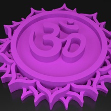 chakra 7 sahasrara crown art hindu hinduism spiritual yoga signs logos 3d print model - Mito3D