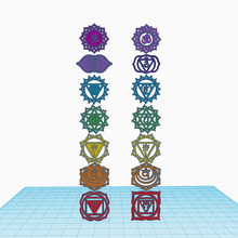 chakras paquete apartado simbolos 7 conjunto 3d print model - Mito3D