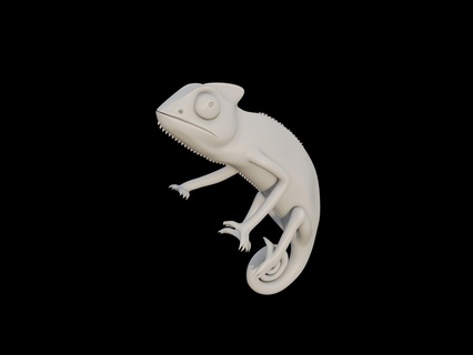 chamaeleo senegalensis reptile animals toys keycaps 3d print model - Mito3D