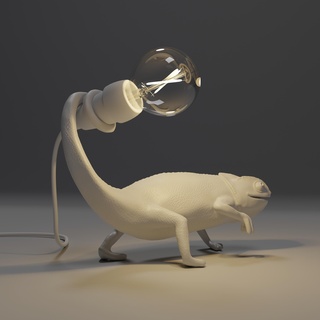 camaleonte lampada seletti ampio topo animale arte luce divertente tavolo dettagli realistico resina 3d modello 3d print model - Mito3D