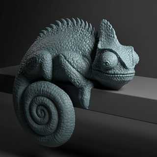 chameleon monitor shelf etc reptile decoration ornament animal easy print paint 3d print model - Mito3D