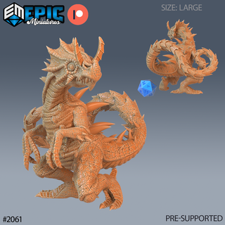 chameleon raptor dnd miniature tabletop miniatures gaming monster 3d model rpg dndminis stl file Game epic-miniatures dndminiatures 3dprint 3dminiature printedminis 3dprinting dungeon fantasy roleplaying dragon warrior undead pre-supported 3d print model - Mito3D