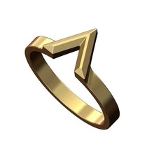 Chamfred chevron anel tamanhos 5to10 3d impressão modelo joalheria imprimível ouro prata empilhador 3d print model - Mito3D