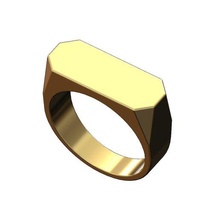 chamfred corners rectangular signet ring sizes 5to13 3d print model jewelry engravable printable gold silver engraving initals 3d print model - Mito3D
