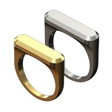 Chamfred düz mühür yüzük 3d Yazdır model takı yazdırılabilir altın gümüş mücevher sterlin yüzüğü Menring moda lüks minimalist Beyan yuva Mensignet oyulabilir Aksesuarlar 3d print model - Mito3D