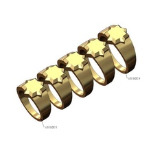 chaflanado oriental estrella sello anillo tamaños 5to9 3d impresión modelo joyería joya Arábica islámico judío Moda imprimible oro plata lujo declaración 3d print model - Mito3D