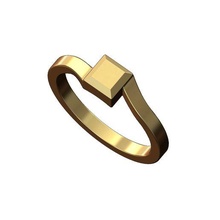chamfred overlapping shanl square signet sizes 5to10 3d print model jewelry small ring engravable printable gold silver stacker stackable simple 3d print model - Mito3D