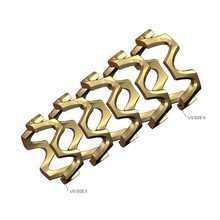 chamfred wave fashion band sizes 5to9 3d print model jewelry mesh ring printable gold silver jewellery sterling stackable stacker geometric 3d print model - Mito3D