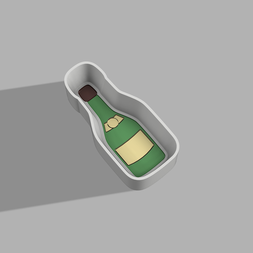 champán botella bañera bomba molde 3D print model - Mito3D