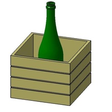 Champagner Flasche Fall Mantel Gadget 3d print model - Mito3D