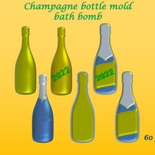champagne bottle mold bath bomb solid shampoo molds mould press 3d print model - Mito3D