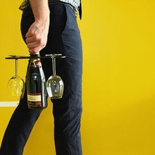 Champagner Wein-Glas-Halter home party Romantik romantisch Flasche Alkohol 3d print model - Mito3D