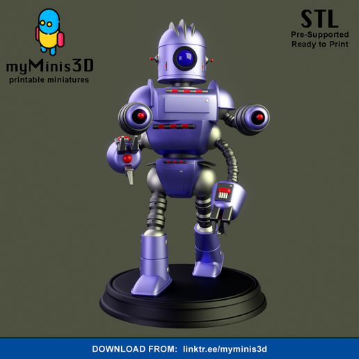 champion 2 invader robots warband 3d print models art stl 3dprinting 3dprint miniature toy arttoy figures miniatures videogames collectibles robot warhammer 40k necrons space retro scifi cute 3D print model - Mito3D