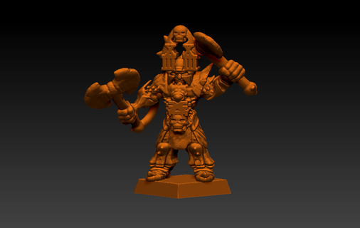 champion chaos khorne warhammer fantasy hordes general unit warrior warriors age sigmar axe infantry character 3d print model - Mito3D