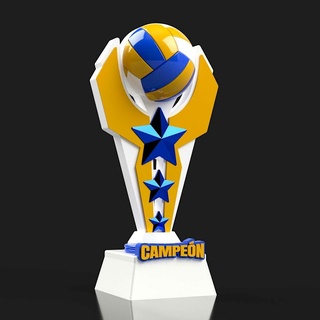 campeón vóleibol trofeo trofeo vóleibol pelota pelota jugador campeón taza deporte 3d print model - Mito3D