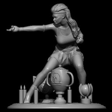 champion art statuette sculptures kikcboxing woman 3d print model - Mito3D