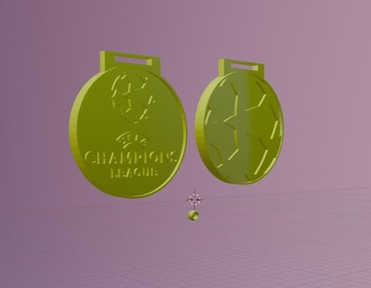 champions medal 3d print model - Mito3D