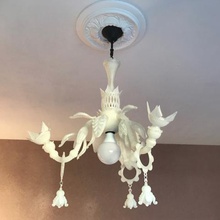 lustre anna la maison l'art déco l'annulation classique cool pendaison l'italien de lampe led lumière l'éclairage murano pla transparent blanc 3d print model - Mito3D