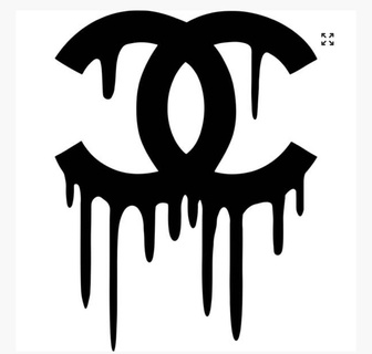 chanel dripping logo decor topper wall art chanellogo drip cc fashion cake party gifts 3d print model - Mito3D