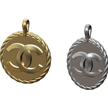 chanel oval wire pendant charm 3d print model jewelry printable logo sign gold silver ornament ornaments jewellery fashion luxury accessories bracelet rope necklace pendants 3d print model - Mito3D