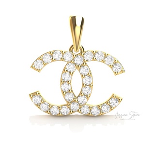 Chanel Anhänger steht Juwel Schmuck hell Steine Edelsteine Gold impresion3d 3d print model - Mito3D