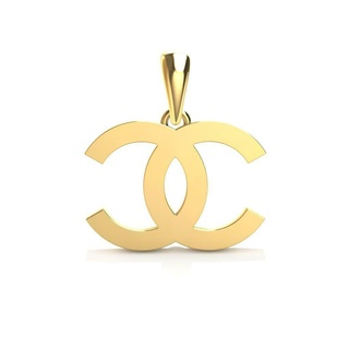 Chanel Anhänger steht Juwel Schmuck hell Steine Edelsteine Gold impresion3d 3d print model - Mito3D