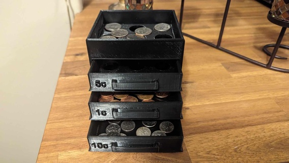 mudança cubo ordenar carro moeda ferramenta útil dinheiro gadget classificador suporte organizador organizar 3d print model - Mito3D