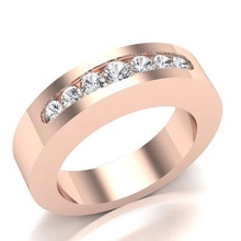 channel band jewelry jewellery ring gents diamond gold silver sterling jewels 3d print model - Mito3D