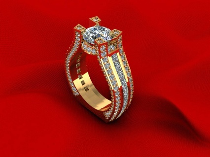 Kanal einstellen Hochzeit Ring r213 Armband Solitär Schmuck Diamant Mönch Budha Gold Silber Engagement cad druckbar 3d Anhänger Ohrring Armreif Baby 3d print model - Mito3D