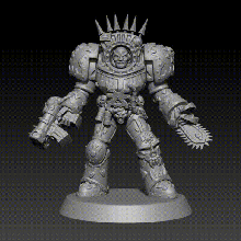 chaos annihilator - space marine terminator armour- world eaters war hammer 42k proxy miniature presupported detailed art toy gm kitbash blood 3d print model - Mito3D