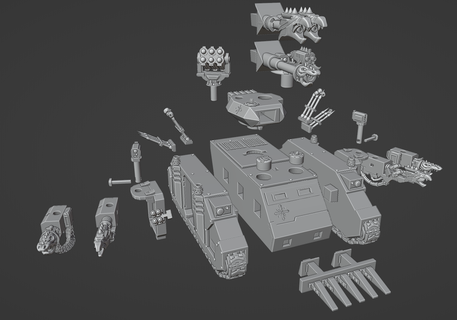 caos batalla tanque 3d print model - Mito3D