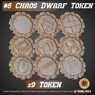chaos dwarf tokens - sh06t Game fantasy boardgame orc elf halfling snotling undead amazzon human lizardman norse vampire 3d print model - Mito3D
