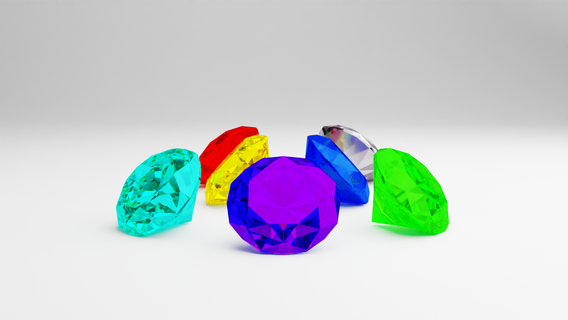 chaos emeralds videogames mario sonic nintendo sega emerald diamond 3d print model - Mito3D