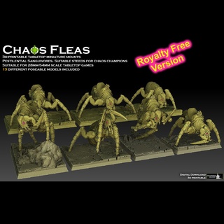 chaos fleas royalty free version Game nurgle leech flea tick insect ant spider rider cavalry lord champion plague horsemen death pestilence mutant 3d print model - Mito3D