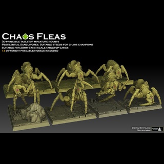 chaos fleas nurgle leech flea tick insect ant spider rider cavalry lord champion plague horsemen death pestilence mutant 3d print model - Mito3D