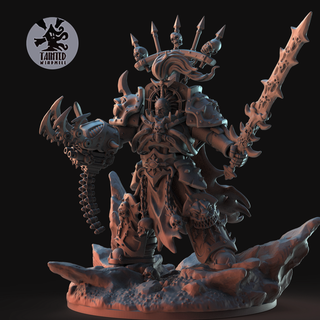chaos lord war hammer 42k black legion warlord abaddon dark evil warmaster 3d print model - Mito3D