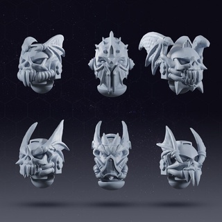 chaos lords night - heads 3d print helmet mask daemon bat space marine 3d print model - Mito3D