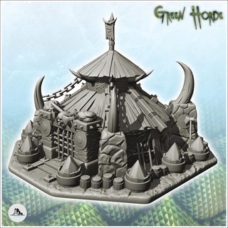 chaos prison gate reinforced wooden roof 6 - ork green horde fantasy beast demon ogre building architecture tabletop miniatures scenery wargame game terrain house accessories orc warrior rings lotr medieval orcus evil savage waaagh grunt 3d print model - Mito3D