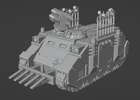 Chaos Nashorn 40 000 Transport Panzer Kette Spikes Schädel Krieg Hammer 3d print model - Mito3D