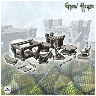 chaos royal furniture set canopy bed throne 17 - ork green horde fantasy beast demon ogre building architecture tabletop miniatures scenery wargame game terrain house accessories orc warrior rings lotr medieval orcus evil savage waaagh grunt 3d print model - Mito3D