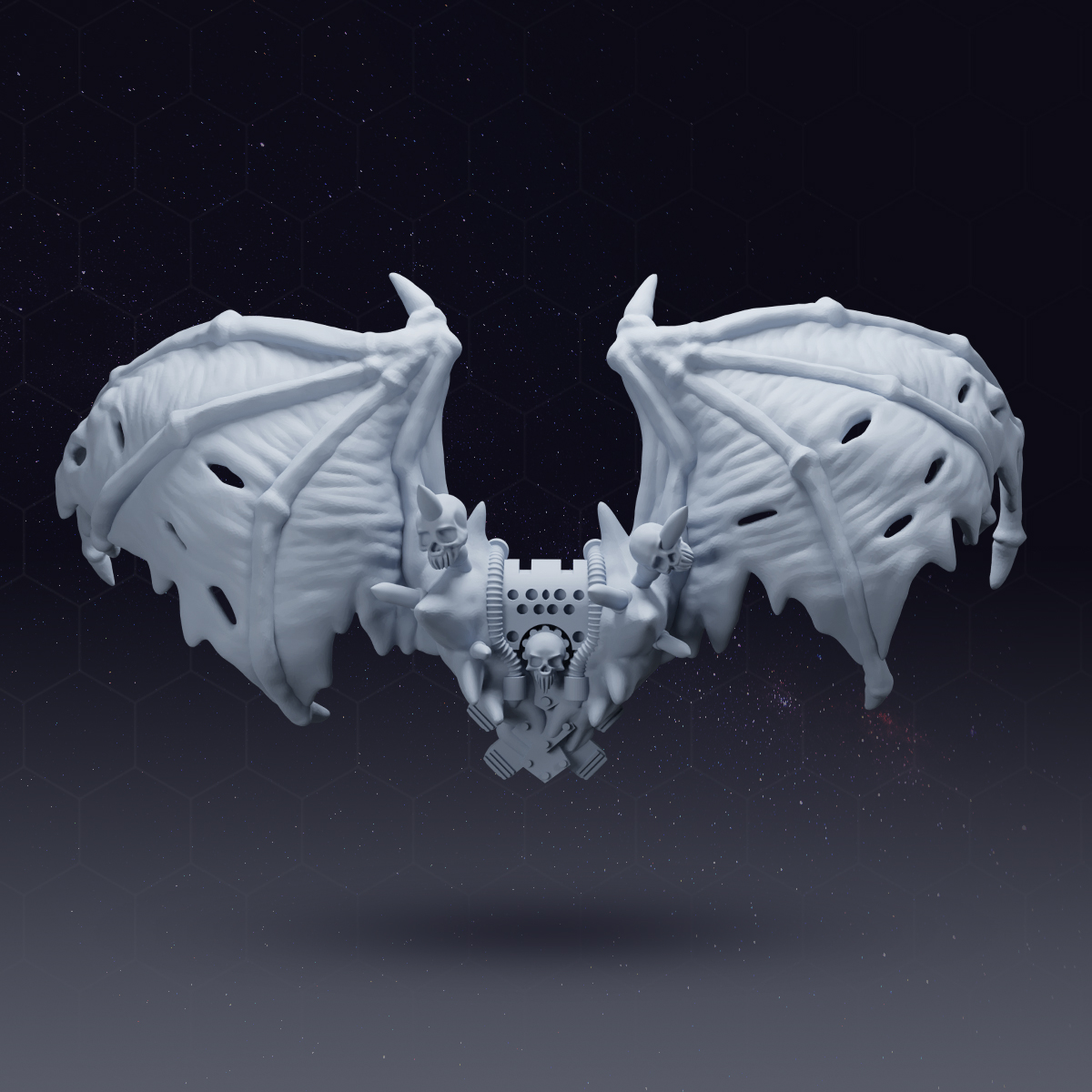 chaos wings backpack - 1 3d print night lords daemon bat space marine 3D print model - Mito3D